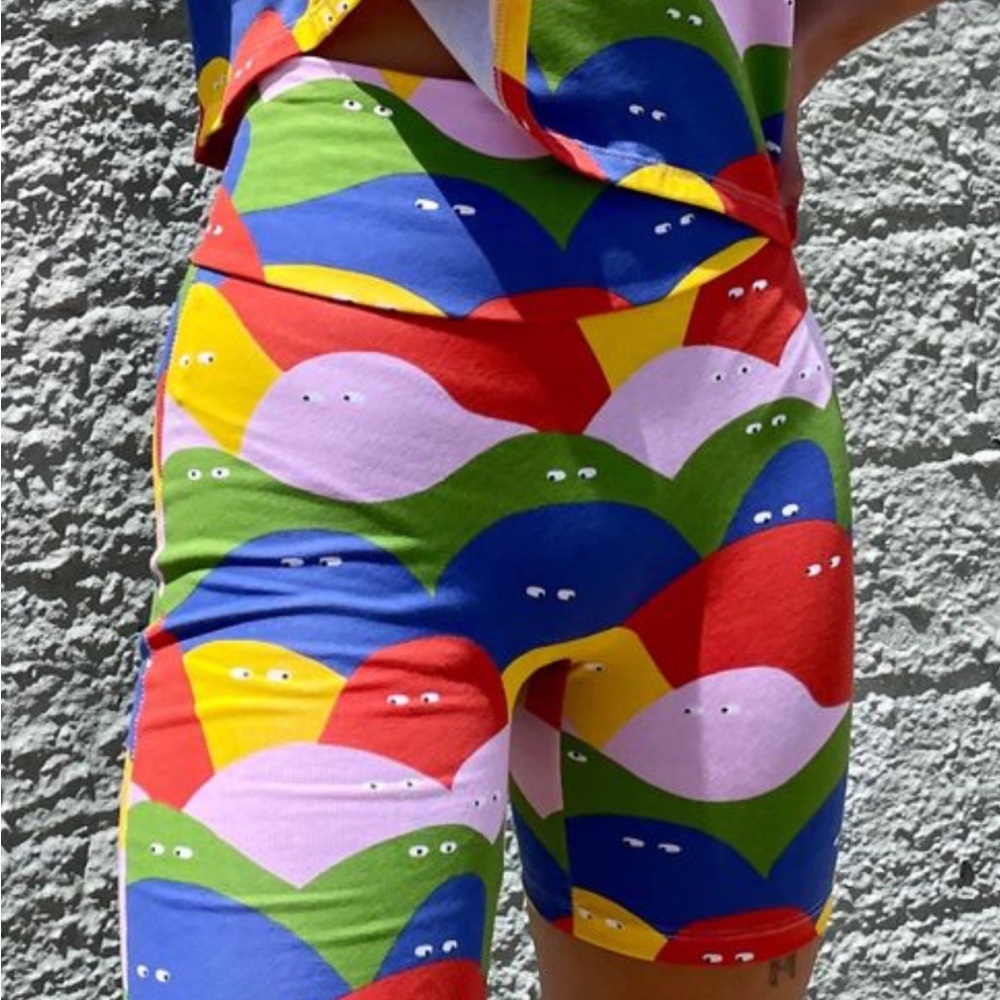 Nooworks rainbow lumps bike shorts